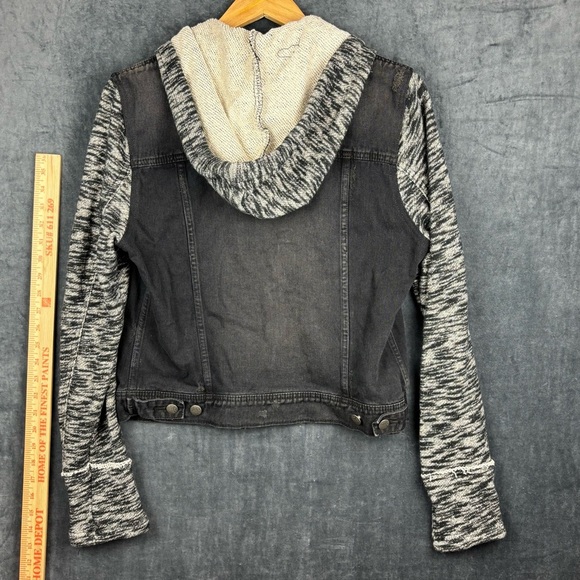 Free People Black and Gray Hybrid Jean Jacket - Picture 7 of 12